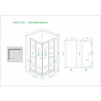 Wiesbaden eco hoekinstap douchecabine 5mm 800x800x1900 helder glas