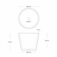 Opzet Wastafel  Circum Beton 38x31 cm ( 6 Kleuren)