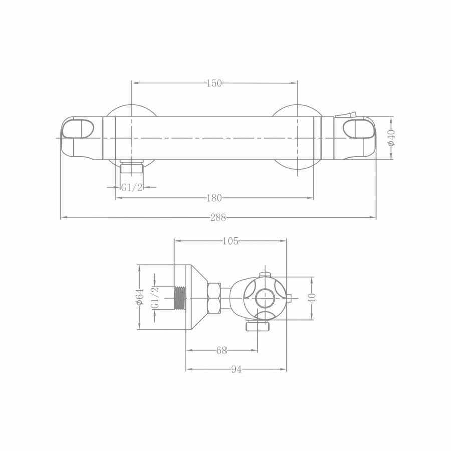 Douchekraan Thermostatisch Fresh Temperatuur Beveiliging Chroom