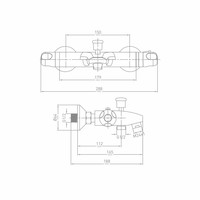 Thermostatische Bad en Douchekraan Eengreeps Fresh Chroom (incl. rozetten en S-koppelingen)