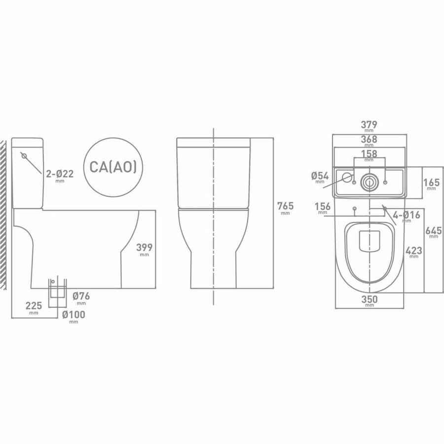 Duoblok Gustav Rimless (inclusief reservoir en zitting) AO