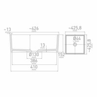 Opbouw Waskom Hike 42.6x42.6x15.2 cm Composiet Mat Wit