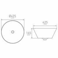 Opbouw Waskom Juno 42.5x42.5x16.5 cm Porselein Wit