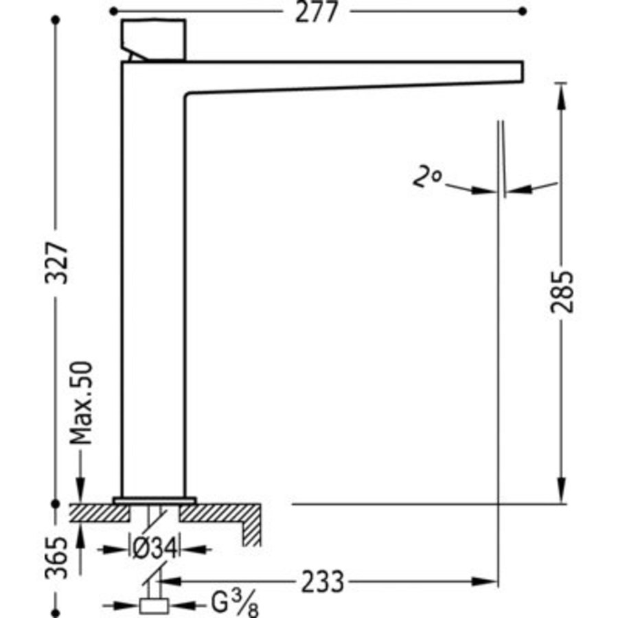 Slim Wastafelmengkraan met verleng 20210306