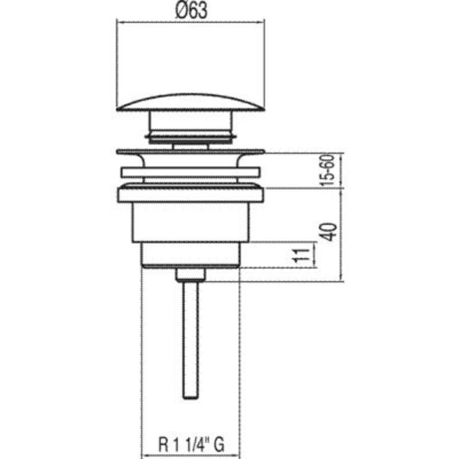 Complementos Afvoerplug SIMPLE‑RAPID Ø 63 mm CLICK‑CLACK 13454010