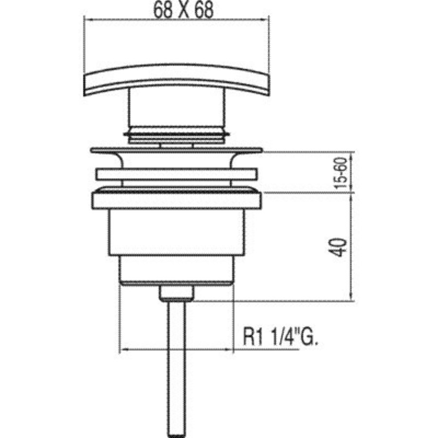 Complementos Afvoerplug SIMPLE‑RAPID 68x68 mm CLICK‑CLACK 13434010