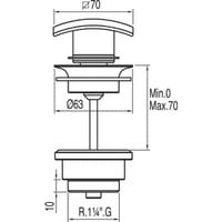 Complementos Afvoerplug SIMPLE‑RAPID CUADRO‑TRES 70x70 mm CLICK‑CLACK 107940