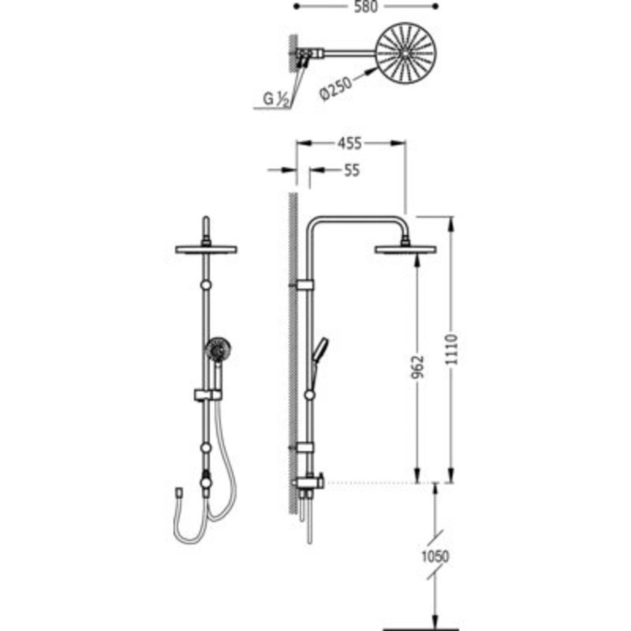 Barras Y Ducha Antikalk doucheset Glijstang 161214