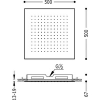 Barras Y Ducha Antikalk douchekop RVS 500x500 mm 134951