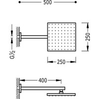 Barras Y Ducha Douchearm voor aan de muur met antikalk 250x250 mm 134233