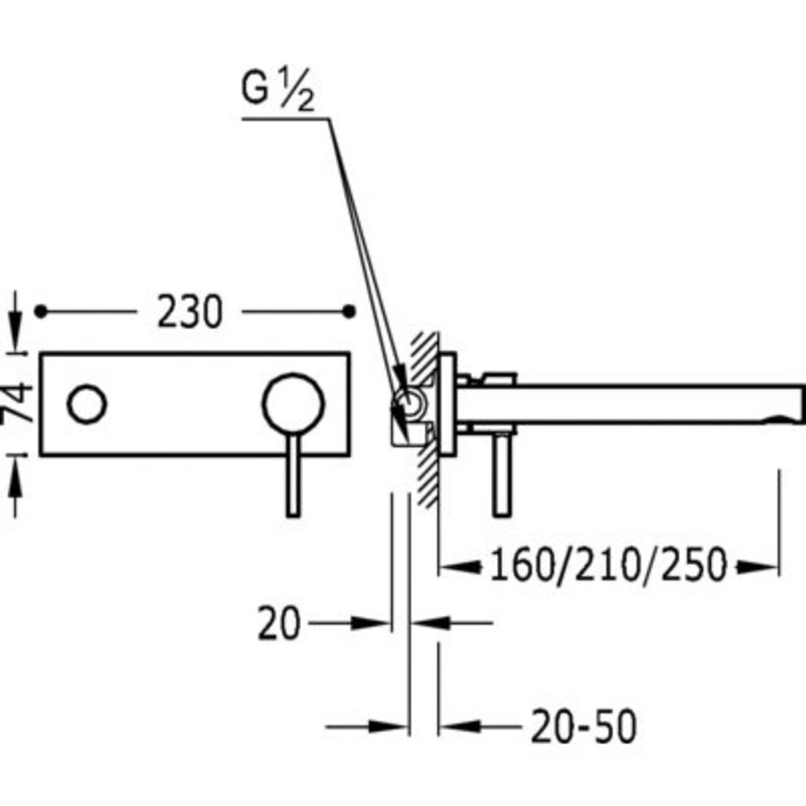 Alp Inbouw mengkraan 160 mm 20321001