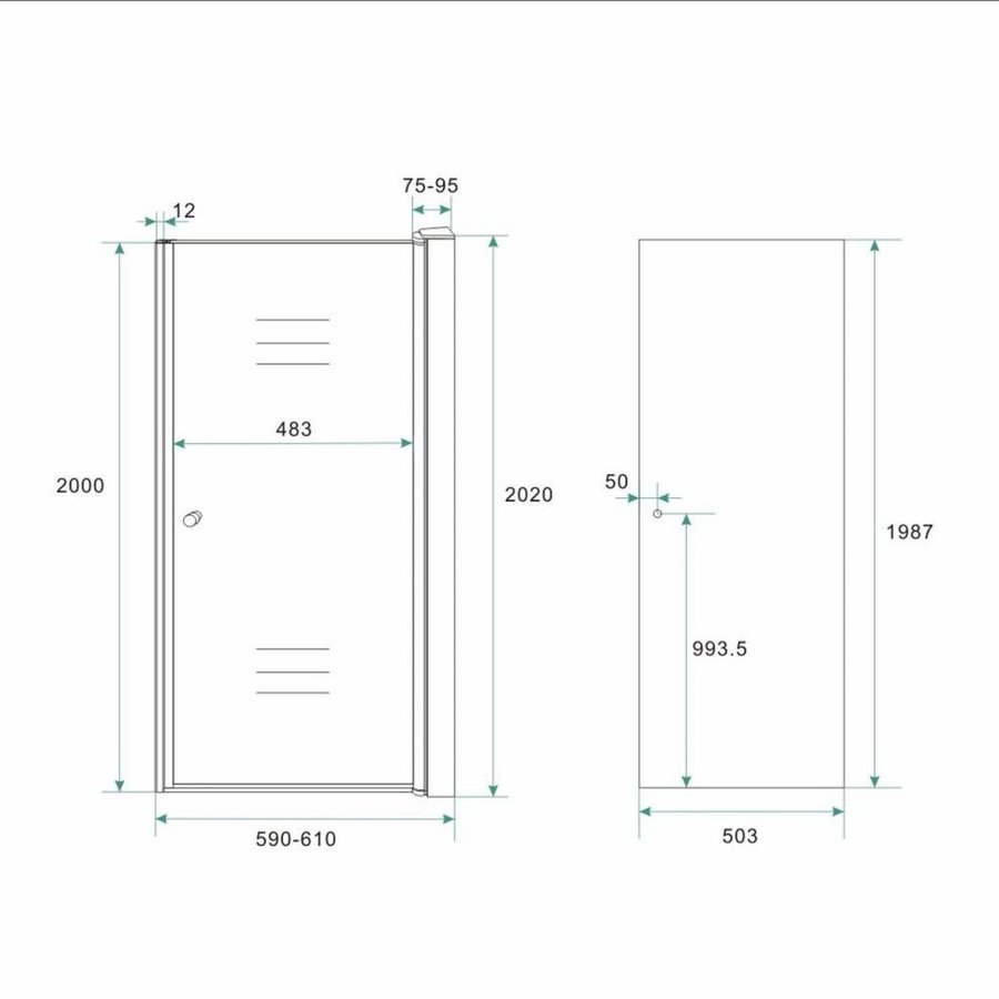 Nisdeuren Rookglas Met Profiel 8Mm Nano Veiligheidsglas 202Cm Hoog (Maten: 60, 70, 80, 90, 100 Cm Breed)