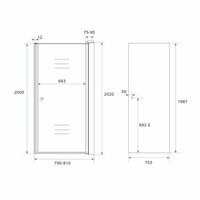 Nisdeuren Rookglas Met Profiel 8Mm Nano Veiligheidsglas 202Cm Hoog (Maten: 60, 70, 80, 90, 100 Cm Breed)