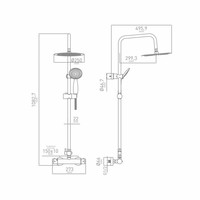 Regendouche Thermostatisch Cocoon Chroom (Met Handdouche)