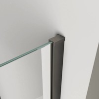 Safety Glass 2.0 Inloopdouche Met Zwart Muurprofiel 10Mm Nano Glas (Alle Maten)