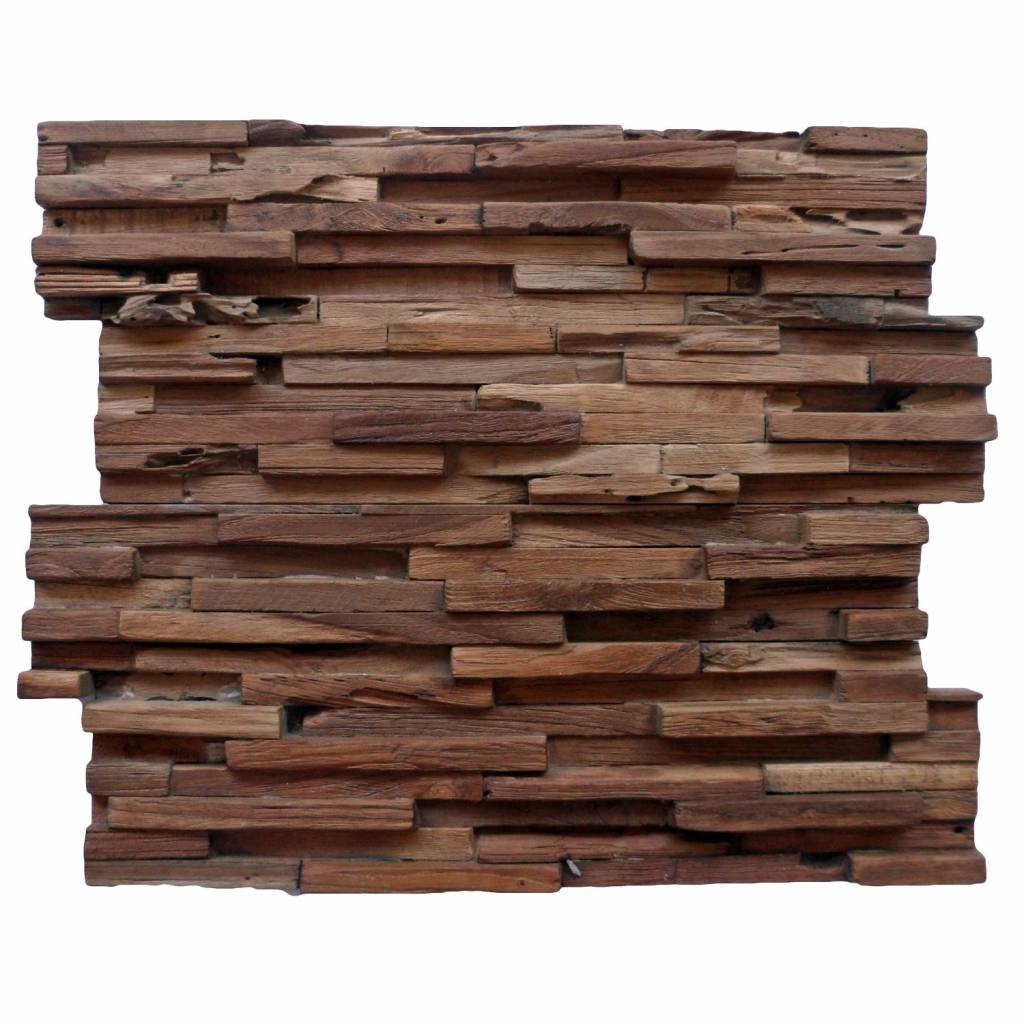 Stabigo Mozaïek Hout Rustiek Old Teak (P 01) 20X50 Cm (Prijs Per 1M²