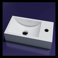 Fontein Recto Solid Surface 40X20X10 Cm Mat Wit (Kraangat Links Of Rechts)