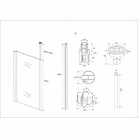 Verticale Stabilisatiestang Met Plafond Bevestiging Chroom Voor 10 Mm