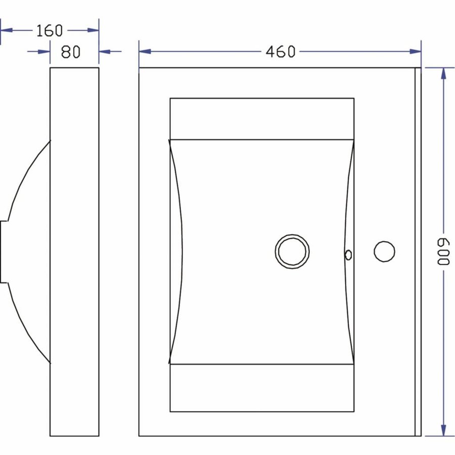 Wastafel Kunstmarmer 60, 80,100,120 Cm (1 Of 2 Kraangaten)