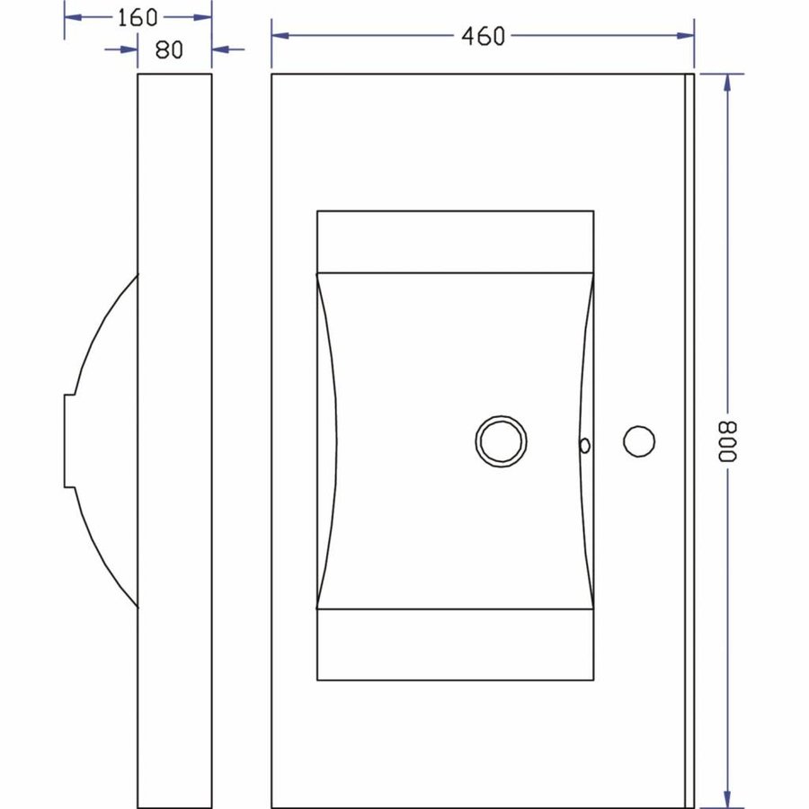 Wastafel Kunstmarmer 60, 80,100,120 Cm (1 Of 2 Kraangaten)