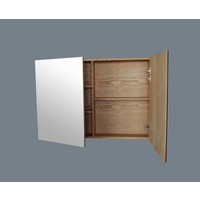 Spiegelkast Wood 80Cm Massief Geolied Eiken