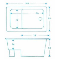 Zitbad Marinella 103X65X52 Cm