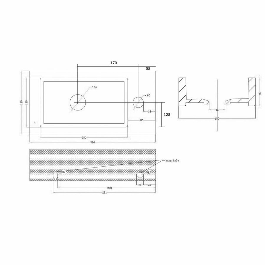 Fonteinset Mini Block One Pack Links 36X18Cm