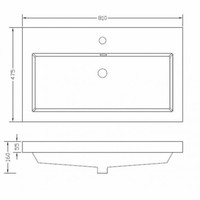 Badkamermeubel Luna 80X47 Met Wastafel Houtnerf Grijs (2 Laden)