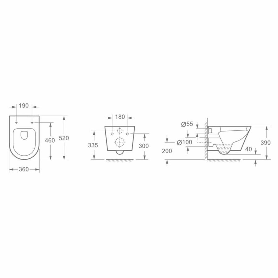 Hangtoilet Vesta Diepspoel QuickRelease (Inclusief Zitting)