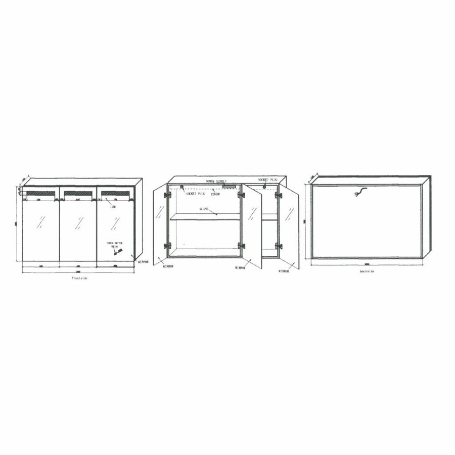 Spiegelkast Aluma Incl. Led Verlichting 120X80Cm