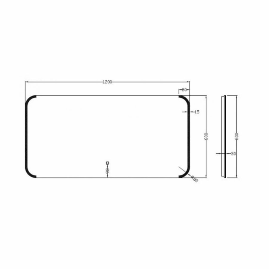 Spiegel Bracket Dimbare Led 60X120 Cm