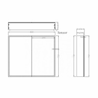 Spiegelkast Quatro Met Rand Verlichting 80X70X13 Aluminium