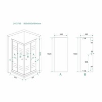 Douchecabine Aktie Hoekinstap 80X80X190 Cm 5Mm Helder Glas