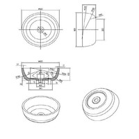 Waskom Astoria Opbouw Mat Wit 42 Cm Solid Surface