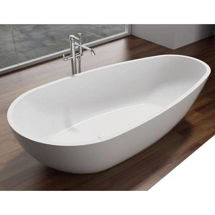 Vrijstaand Bad Puur 180X90X58Cm Solid Surface Glans Wit