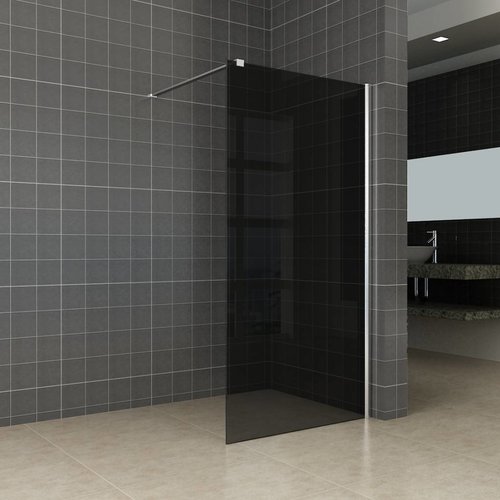 Inloopdouche Met Muurprofiel En Rookglas 120X200 Cm 10 Mm Nano Anti Kalk Glas 