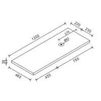 Wastafelblad 1200X460X36 Licht Eiken