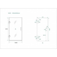 Nisdeur Zonder Profiel 100X200 Cm 8 Mm Nano Glas