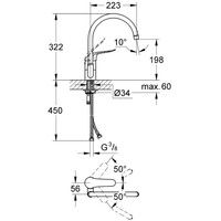 Euroeco Keukenkraan Hoge Uitloop Chroom
