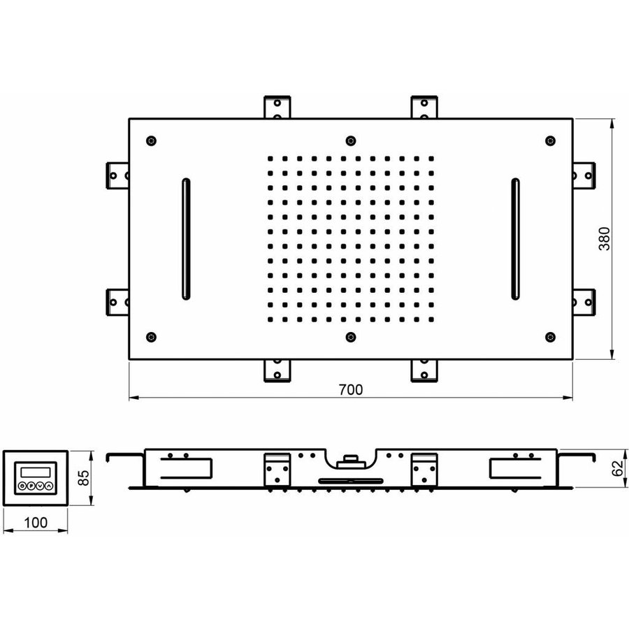 Mate Hoofddouche Met Led En 2 Watervallen 38X70 Cm M144