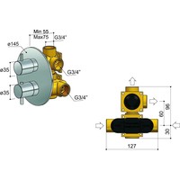 Laddy Inbouw Thermostaat Met 2-Weg Stop-Omstel 009R