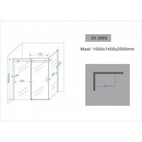 Douchecabine Schuifdeur 140X100X200 Cm 8 Mm Glas Met Nano Coating