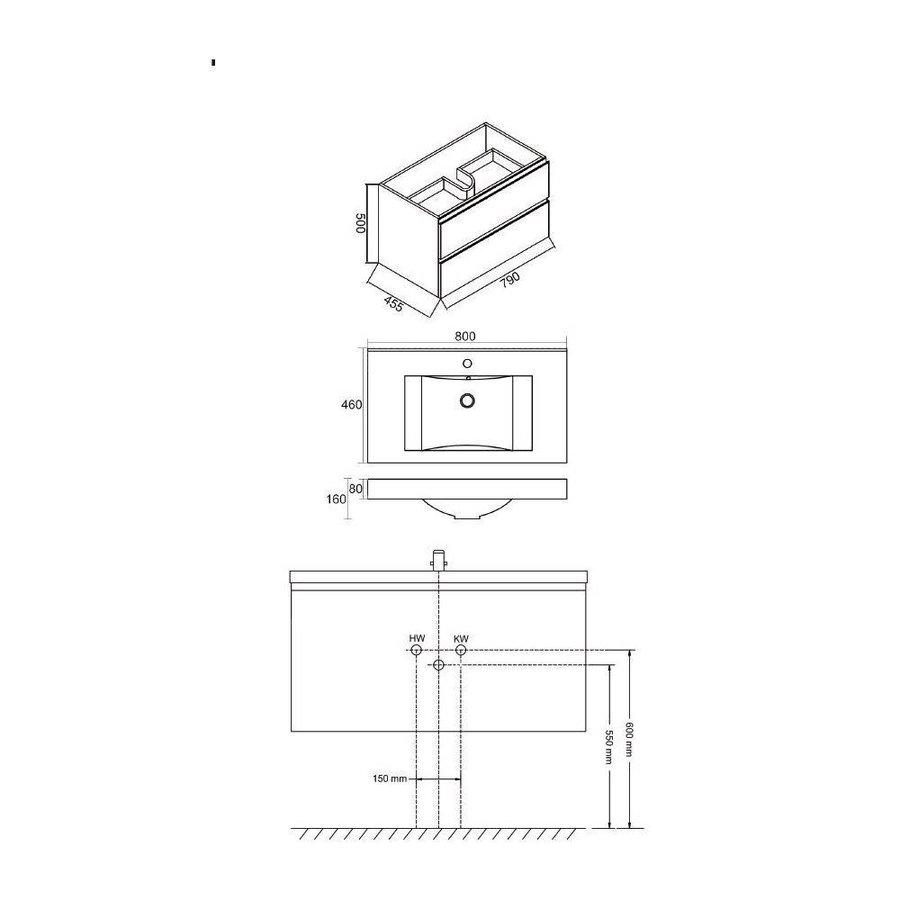 Badmeubel Themis 80 Cm Wit