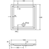 Plieger Liberty Douchebak Vierkant 100X100X4 Cm