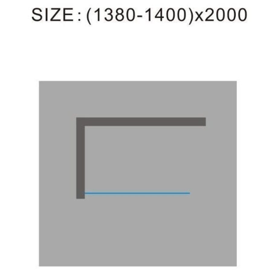 Inloopdouche Met Muurprofiel 140X200 Cm En 8 Mm Nano Anti Kalk Glas