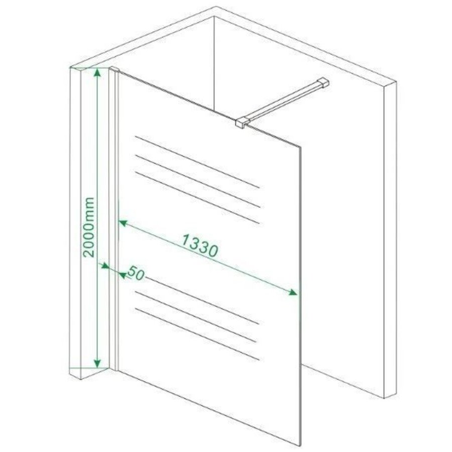 Inloopdouche Met Muurprofiel 140X200 Cm En 8 Mm Nano Anti Kalk Glas
