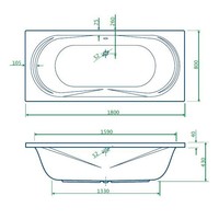 Ligbad Schuit Duo 180X80X43 Cm