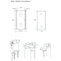 Nisdeur Met Profiel 60/70/80/90/100X200 Cm 8 Mm VeiligheidsglasNisdeur Met Profiel 60/70/80/90/100X202 Cm 8 Mm Veiligheidsglas