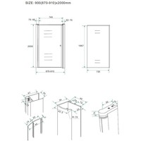 Nisdeur Met Profiel 60/70/80/90/100X200 Cm 8 Mm VeiligheidsglasNisdeur Met Profiel 60/70/80/90/100X202 Cm 8 Mm Veiligheidsglas