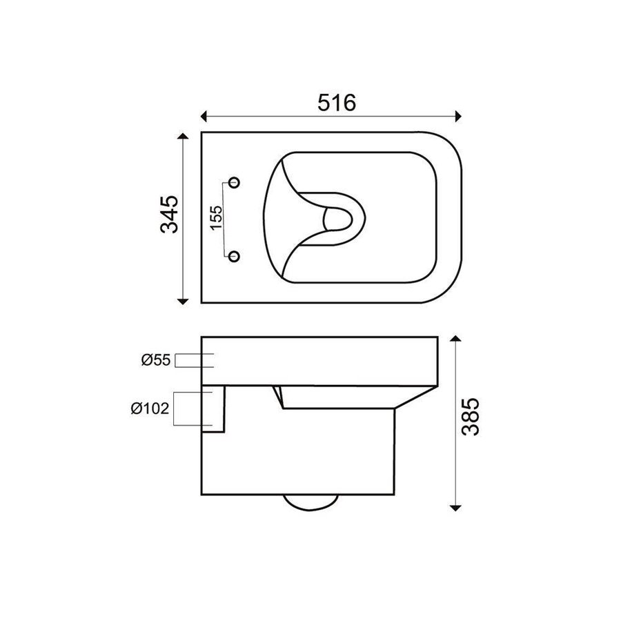 Luna Wandcloset Met Zitting Diepspoel Wit